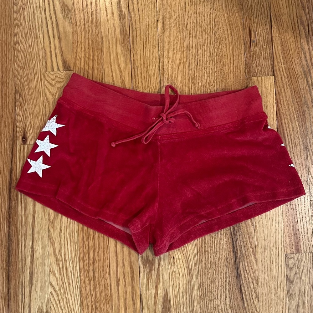 Hard tail Terry red shorts with stars